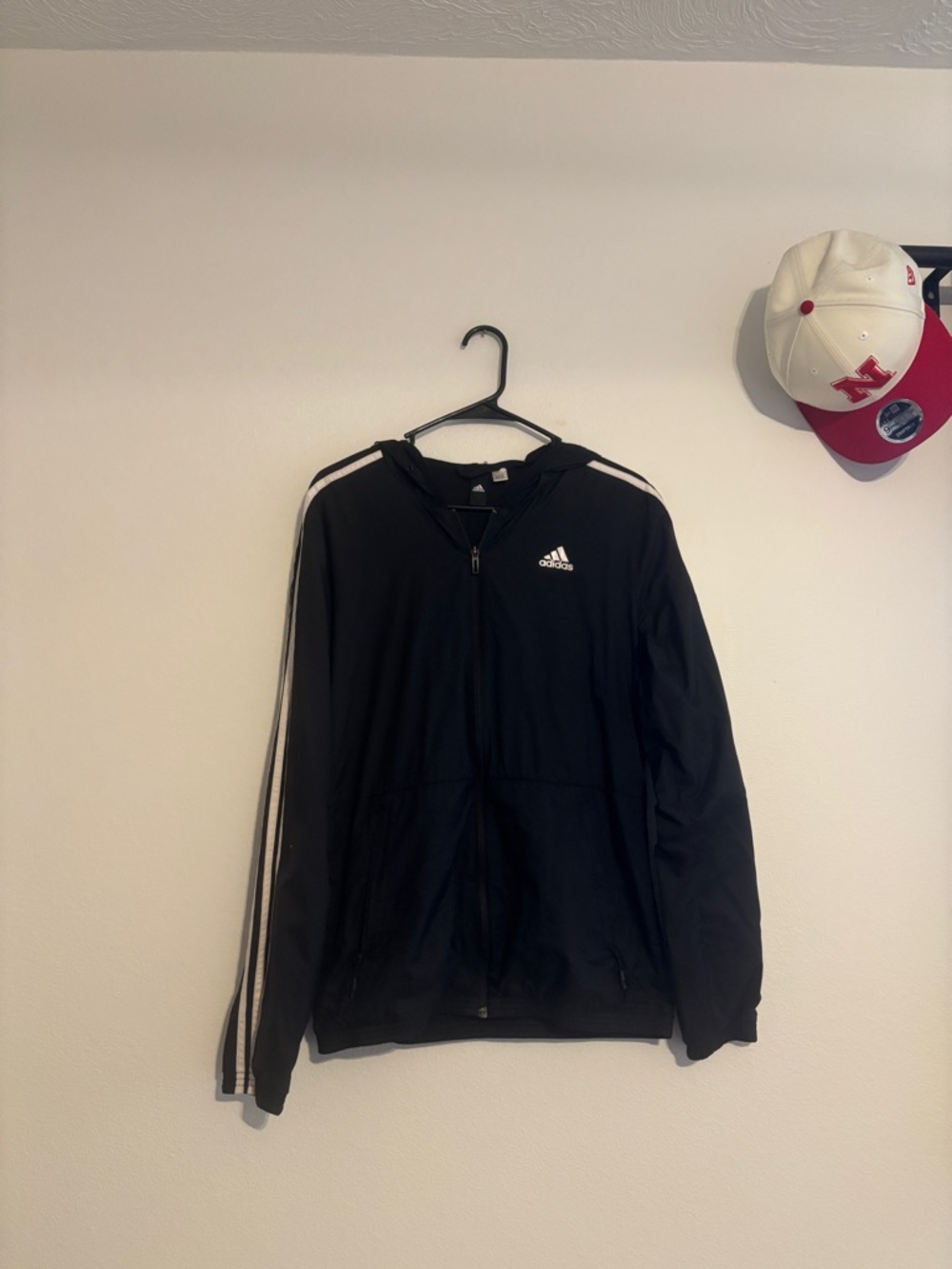adidas Black Jacket with White Logo